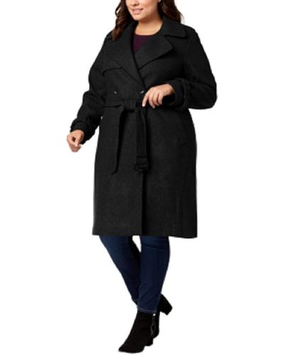 DKNY Womens Belted Trenchcoat - Black