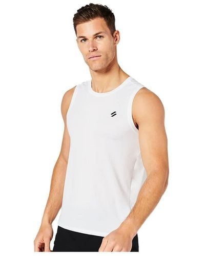 Superdry S Run Vest T-Shirt - Weiß