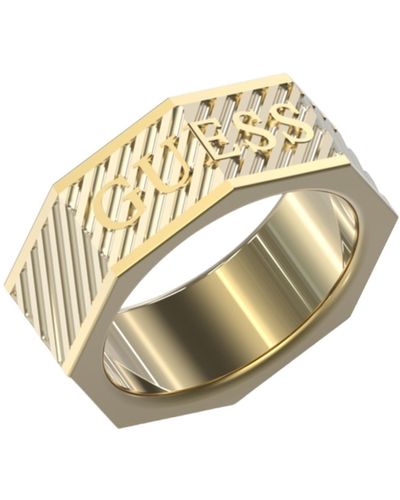 Guess Bond Street Collectie Roestvrij Staal Ring Goud Het Cadeau Voor Mannen Met Stijl - Metallic
