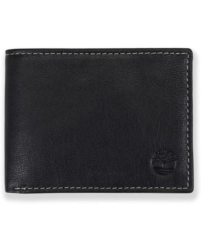 Timberland Genuine Leather Rfid Blocking Passcase Security Wallet - Black