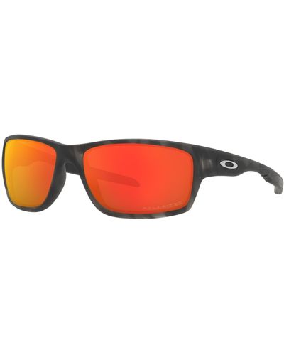Oakley OO9225-15 s Canteen Polarized Sunglasses Matte Black/Ruby Iridium - Schwarz