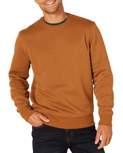 Amazon Essentials Sweat-Shirt Polaire à ches Longues et col Rond Athletic-Sweatshirts - Orange