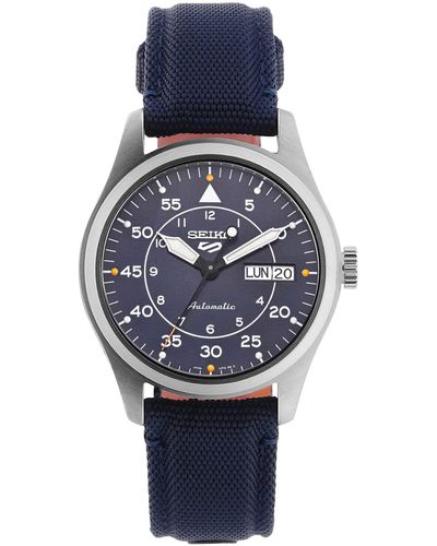 Seiko 5 sport militare 'flieger' automatico quadrante blu orologio cinturino blu SRPH31K1 - Multicolore