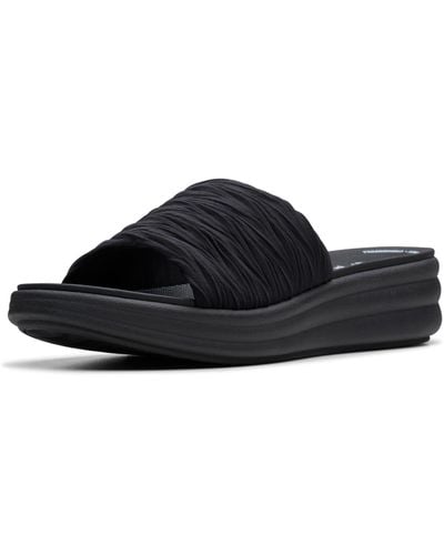 Clarks Drift Petal Slide Sandal - Black