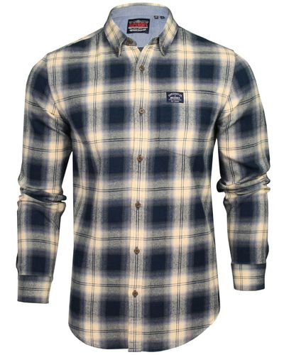 Superdry L/s Cotton Lumberjack Shirt T - Blue