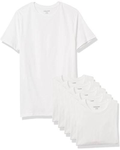 Amazon Essentials Camiseta Interior con Cuello Redondo Hombre - Blanco