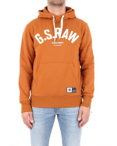 G-Star RAW Graphic 14 Core Sweatshirt Met Capuchon Voor - Oranje