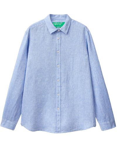 Benetton Camicia 5BKU5QJG8 - Blu