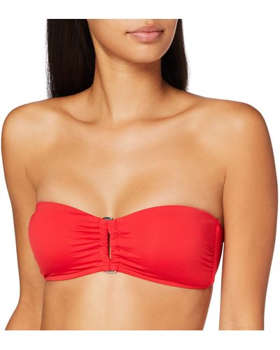 Seafolly Rectangle Trim Bandeau Bikini - Rosso
