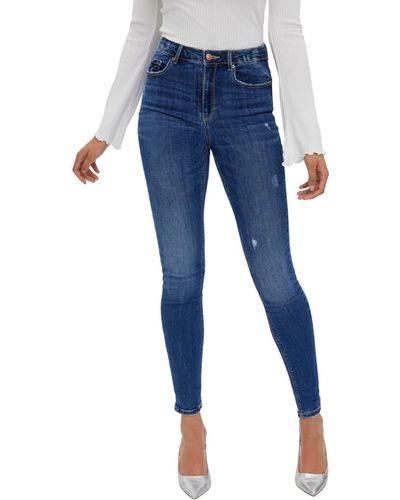 Vero Moda VMSOPHIA HR Skinny DESTR J LI388 Noos Jeans - Blu