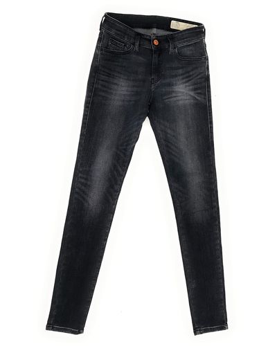 DIESEL Slandy 084PZ Jeans Hose Super Slim-Skinny Regular Waist Stretch - Schwarz