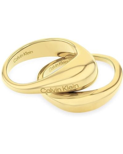 Calvin Klein Ring für Kollektion ELONGATED DROPS Gelbgold - 35000448C - Schwarz