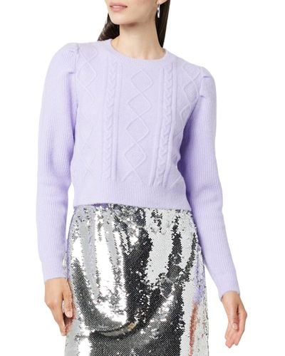 The Drop Gloria Puff Sleeve Cable-knit Sweater Digital Lavender - Purple