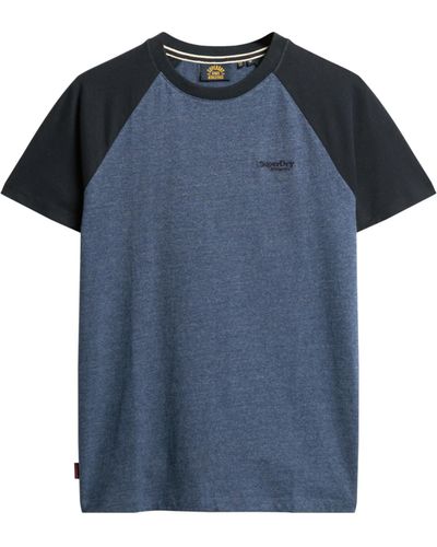Superdry Essential Logo Baseball Short Sleeve Round Neck T-shirt 2xl - Blue