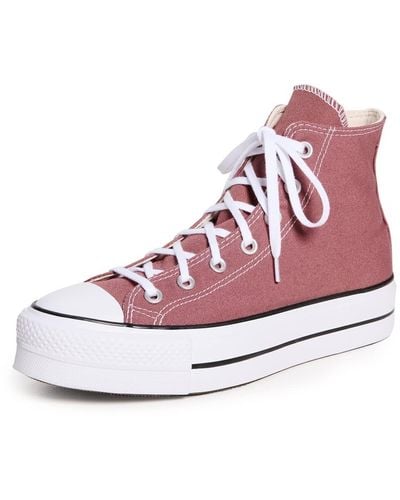 Converse Chuck Taylor Lift All Star High Top Trainers - Purple