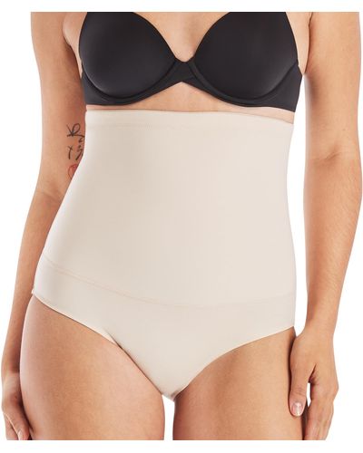 Maidenform Fat Free Dressing High Waisted Brief Control Knickers - Braun
