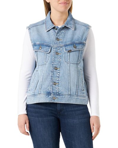 Lee Jeans Gilet Senza iche Denim Jacket - Blu