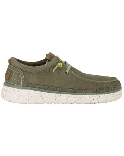 Wrangler Sneakers Uomo Makena Stone in Tessuto Verde con Suola in Gomma Ultra Leggera 42