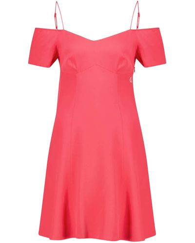 Calvin Klein Jeans Sommerkleid Off Shoulder Mini Dress pink