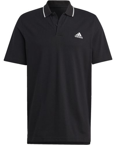 adidas Essentials Piqué Small Logo Polo Shirt - Negro