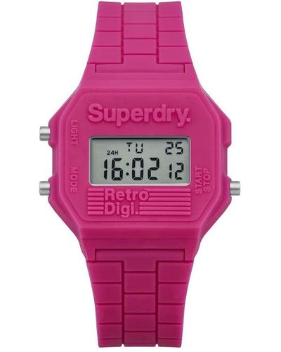 Superdry Damen Digital Quarz Uhr mit Silikon Armband SYLSYL201P - Mehrfarbig