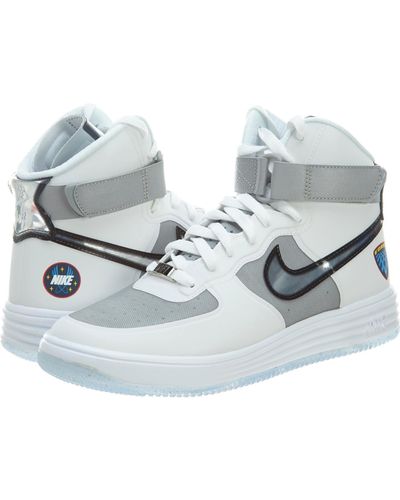 Nike Air Lunar Force 1 Hi Wow QS RARITÄT Basketball Sneaker weiß/grau/schwarz