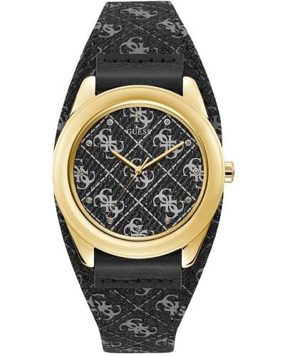 Guess Analoog Horloge Kwarts Met Leren Armband W1278l2 - Metallic