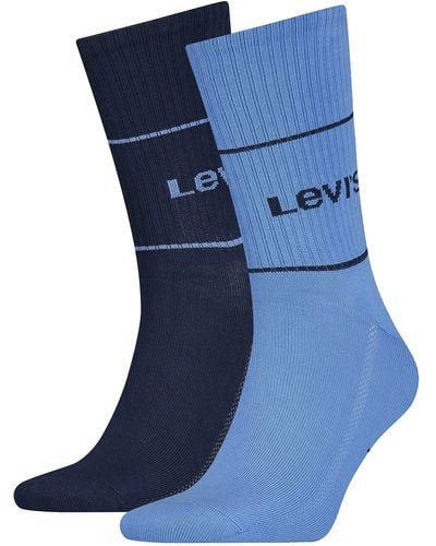 Levi's Logo Sport Cut 2 Pack Short Sock - Blauw