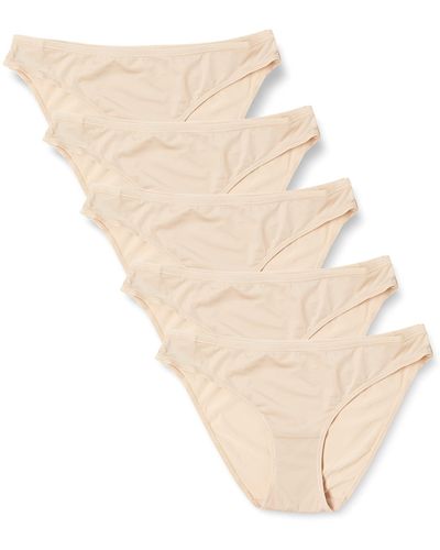Iris & Lilly Microfibre High Leg Knickers - Natural