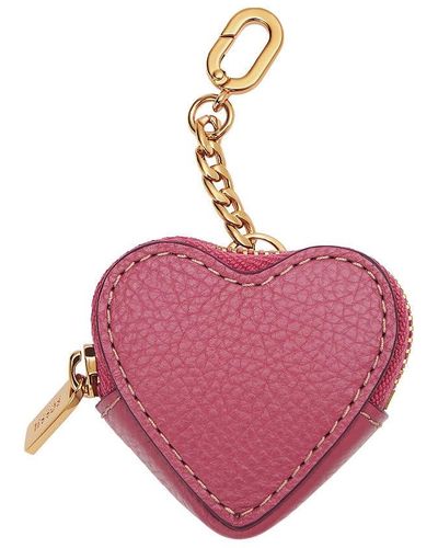 Fossil Vday Coin Pouch Keychain Magenta - Rose