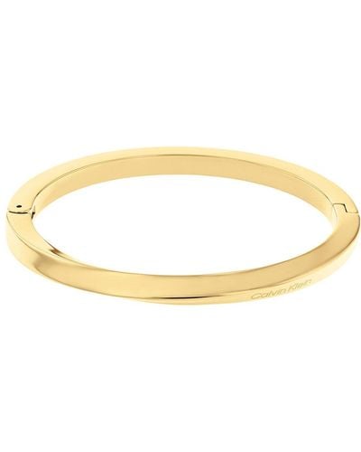 Calvin Klein Jonc pour Collection Twisted Ring Or Jaune - 35000313 - Noir