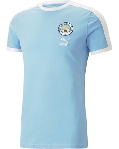 PUMA Chester City F.C. ftblHeritage T7 T-Shirt MTeam Light Blue White - Blau