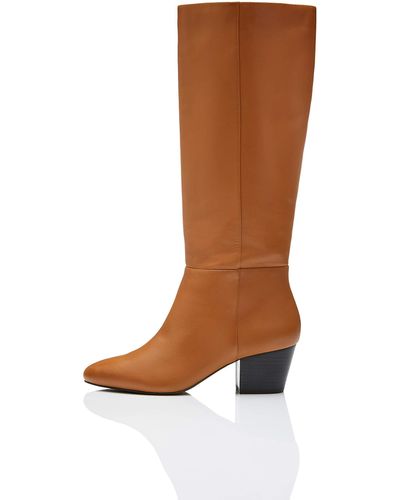 FIND Leather Overknee Boots - Brown