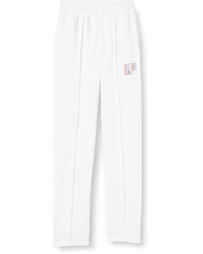 Fila Felpa Spina a Vita Alta Pantaloni Eleganti da Uomo - Bianco