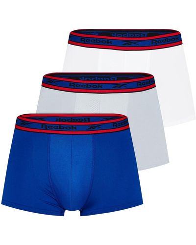 Reebok Calzoncillos De Hombre En Azul/blanco/gris Boxer Shorts - Blue