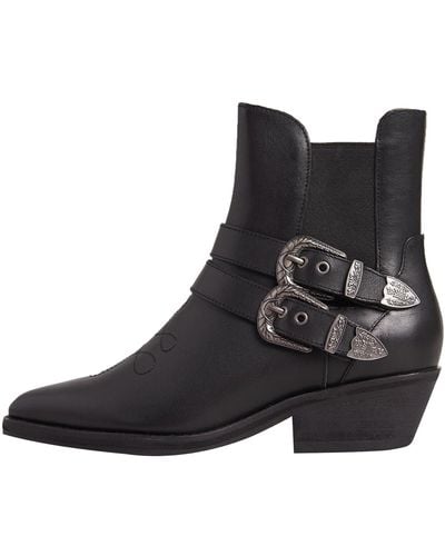 Superdry Buckle Ankle Boot - Schwarz