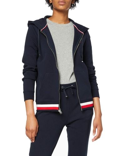 Tommy Hilfiger Sweat Heritage Zip-Through Hoodie avec Capuche - Bleu