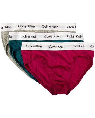 Calvin Klein Slips CK Unterwäsche 3er-Pack Stretch-Baumwolle sichtbar elastisch Artikel UU2661G Hüftslip 3er-Pack - Schwarz