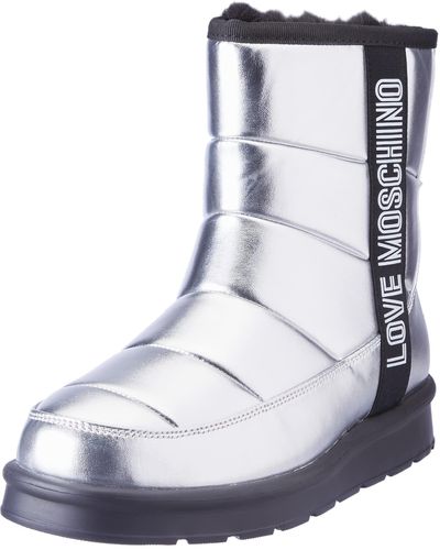 Love Moschino St.ttod.winterboot Lame' Soft Pu Ankle Boot - Metallic