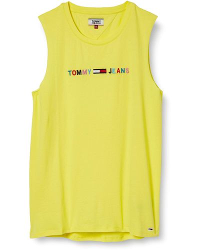 Tommy Hilfiger Tjw Multicolor Linear Logo Tank Top - Giallo
