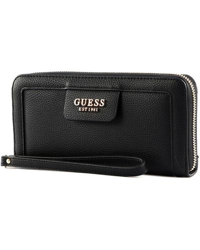 Guess Eco Angy SLG Large Zip Around Wallet Black - Schwarz