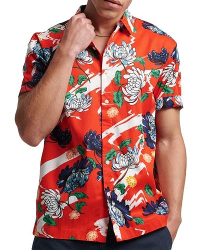 Superdry Hawaiihemd im Vintage-Look Paradiesrot XL