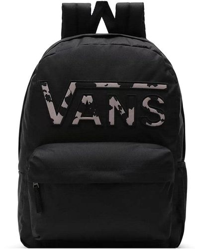 Vans Realm Flying V Dotty Animal Black Cobblestone Rucksack - Schwarz