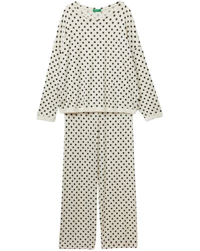 Benetton Pig(mesh+pant) 387s3p026 Pyjama Set - White