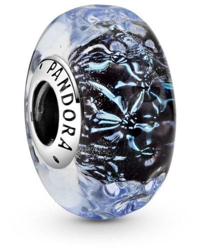 PANDORA Wavy Dark Blue Murano Glass Ocean Charm 798938c00