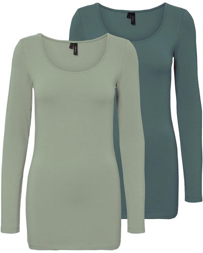 Vero Moda Female Long Sleeve Blouse 2 Pack - Green