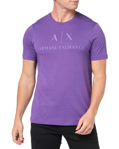 Emporio Armani A | X Armani Exchange Slim Fit Cotton Jersey Classic Logo Tee - Purple