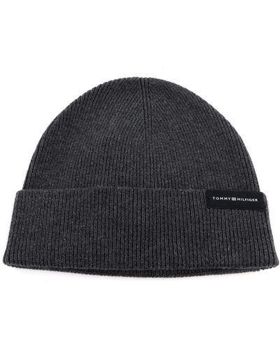 Tommy Hilfiger Uptown Wool Beanie Charcoal Gray - Noir