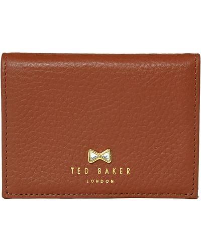Ted Baker Lillly-envelope Card Coin Purse Holder In Brown Leather