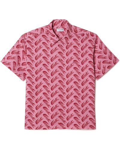 Lacoste Geweven Shirts - Roze